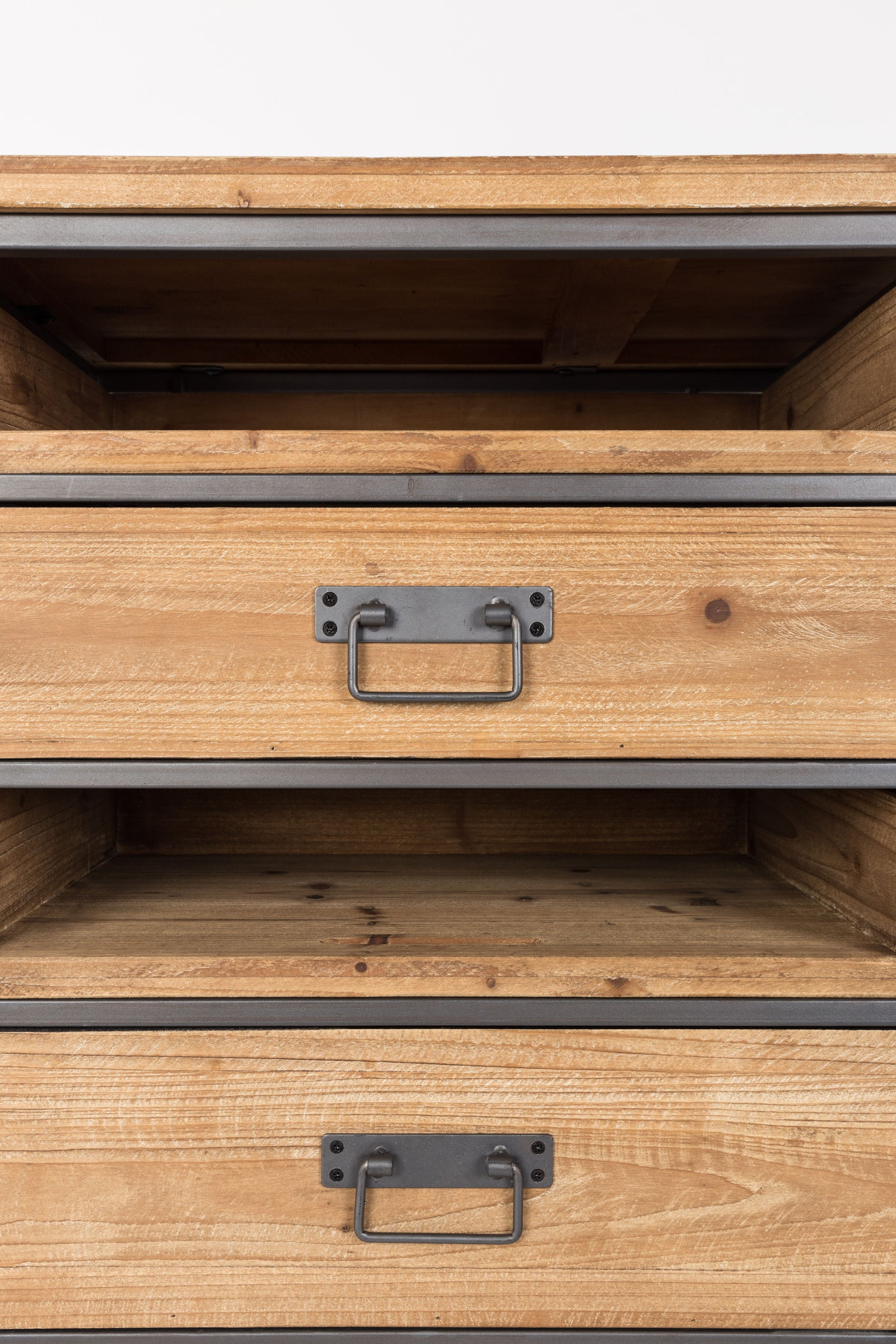 Damian Natural Fir Wood & Metal Sideboard